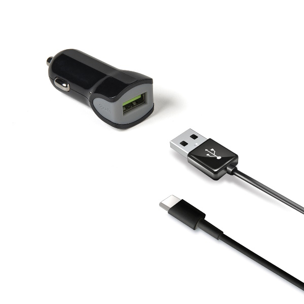 Celly CCUSBTYPEC - Φορτιστής αυτοκινήτου USB-A + Καλώδιο USB-A σε USB-C 12W